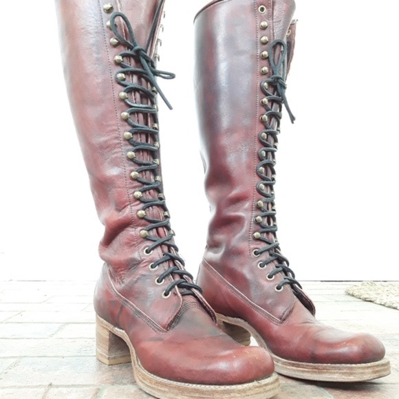 Vintage Frye Lace Up Boots - Picture 1 of 2